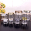 Wholesale custom empty 1oz 6oz 10oz 16oz 32oz airtight Straight Sided food container glass jar with metal screw top lid